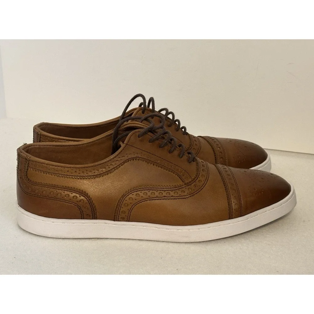 Allen Edmonds Strand Oxford Dress Sneaker Men's Walnut Brown Calf Leather 7.5 D